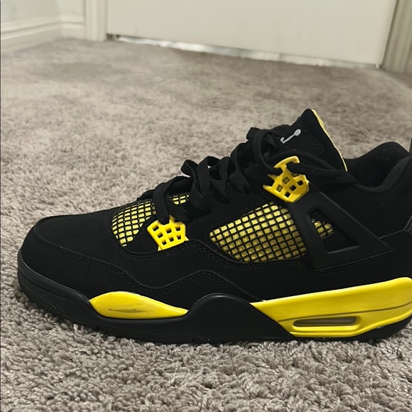 Jordan Men's Black and Yellow Sneakers - Picture 3 of 9